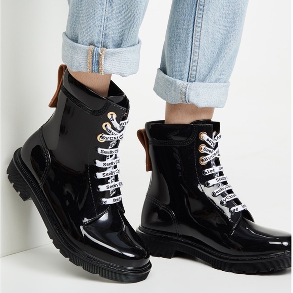 BNIB See By Chloe Florrie black rain boots size 36 - Picture 10 of 10